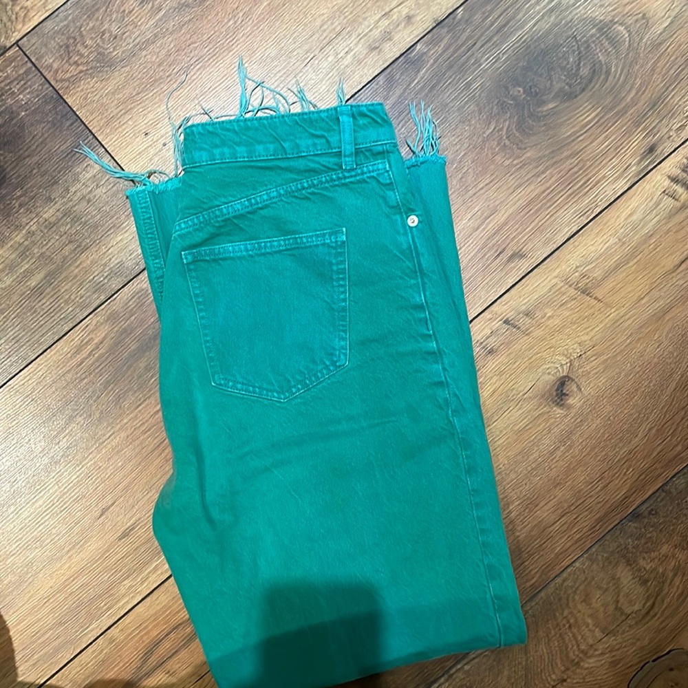 Straight cut green jeans